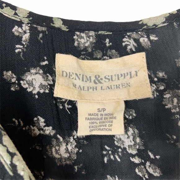 Ralph Lauren Denim Supply Floral Top Small Black - Picture 4 of 10